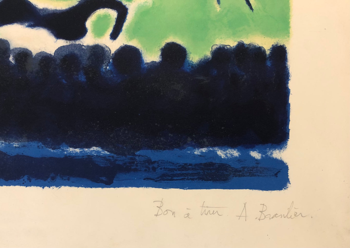 La Ronde des Chevaux de Cirque (Vert) by André Brasilier, 1970 - Mourlot Editions - Fine_Art - Poster - Lithograph - Wall Art - Vintage - Prints - Original