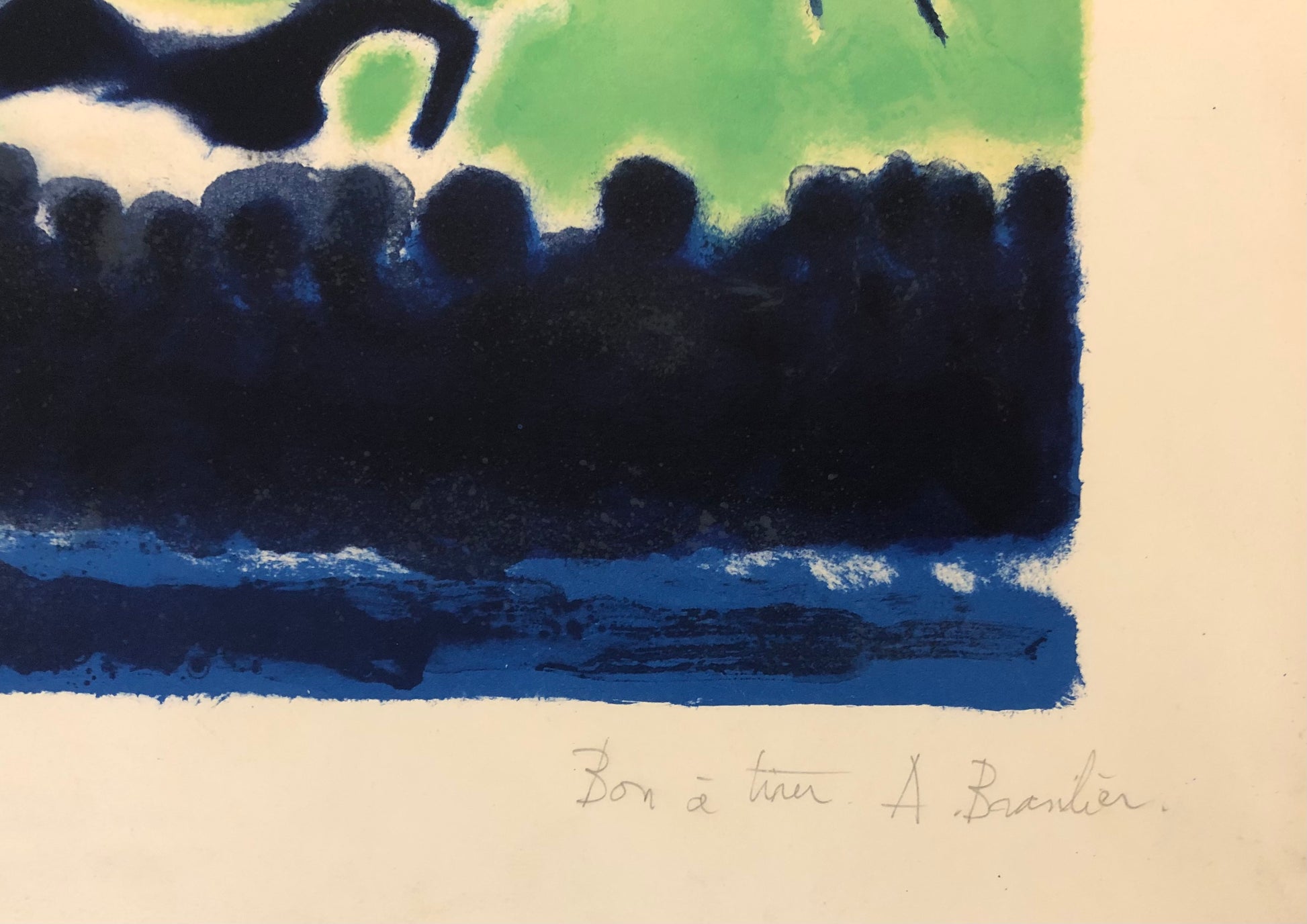 La Ronde des Chevaux de Cirque (Vert) by André Brasilier, 1970 - Mourlot Editions - Fine_Art - Poster - Lithograph - Wall Art - Vintage - Prints - Original