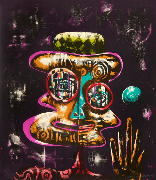 Man with Hat by James Hansen, 1993 - Mourlot Editions - Fine_Art - Poster - Lithograph - Wall Art - Vintage - Prints - Original