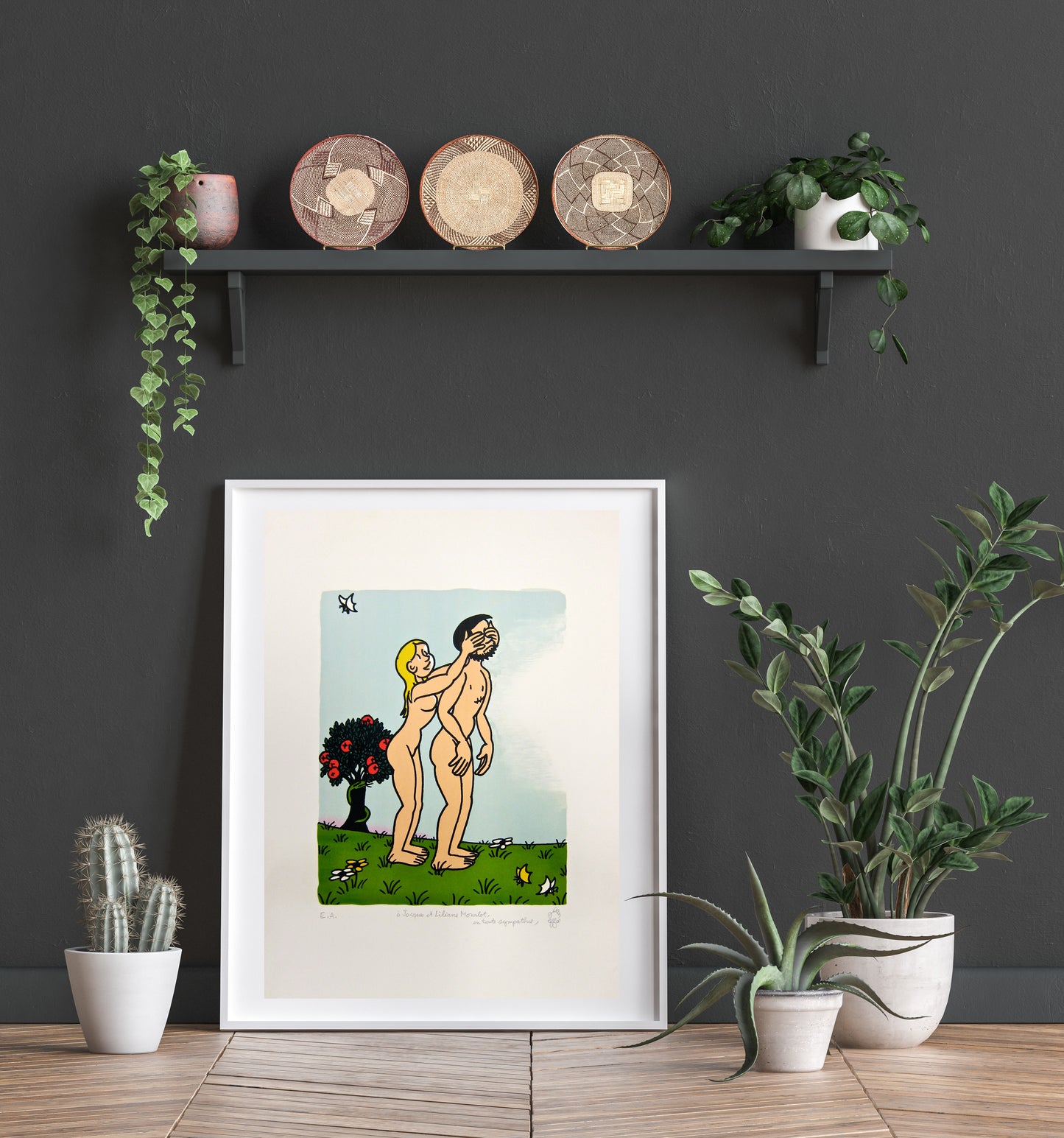 Adam and Eve by Jean Effel - Mourlot Editions - Fine_Art - Poster - Lithograph - Wall Art - Vintage - Prints - Original