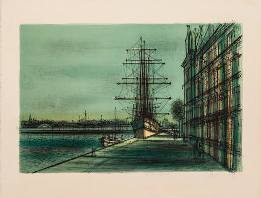 Le Bateau Ecole a Venise by Jean Carzou - Mourlot Editions - Fine_Art - Poster - Lithograph - Wall Art - Vintage - Prints - Original