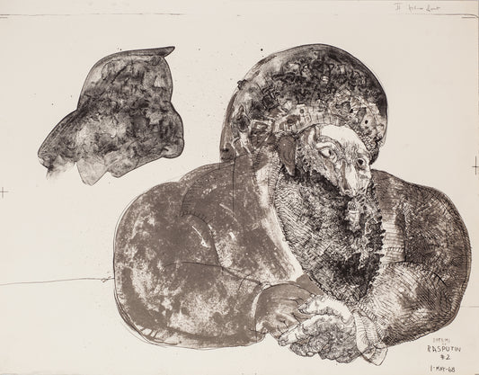 Dreams by Rasputin (Black and White) by Jose Luis Cuevas - Mourlot Editions - Fine_Art - Poster - Lithograph - Wall Art - Vintage - Prints - Original