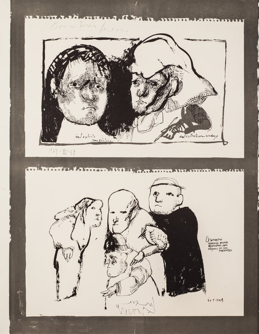 El Siniestro by Jose Luis Cuevas - Mourlot Editions - Fine_Art - Poster - Lithograph - Wall Art - Vintage - Prints - Original