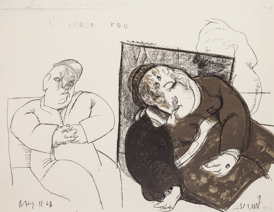 L'amour Fou by Jose Luis Cuevas - Mourlot Editions - Fine_Art - Poster - Lithograph - Wall Art - Vintage - Prints - Original