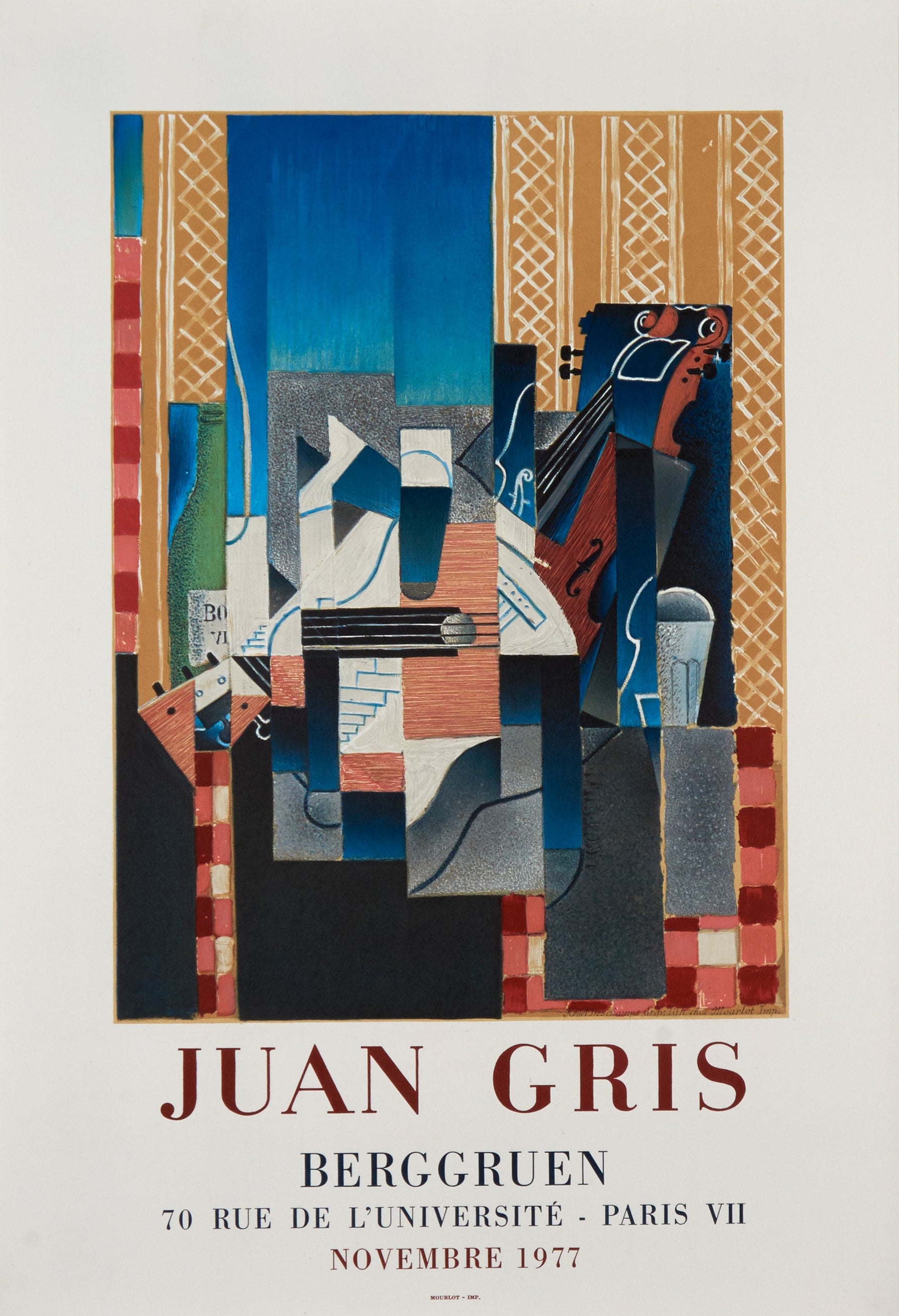 Violin and Guitar - Galerie Berggruen (after) Juan Gris, 1977 - Mourlot Editions - Fine_Art - Poster - Lithograph - Wall Art - Vintage - Prints - Original