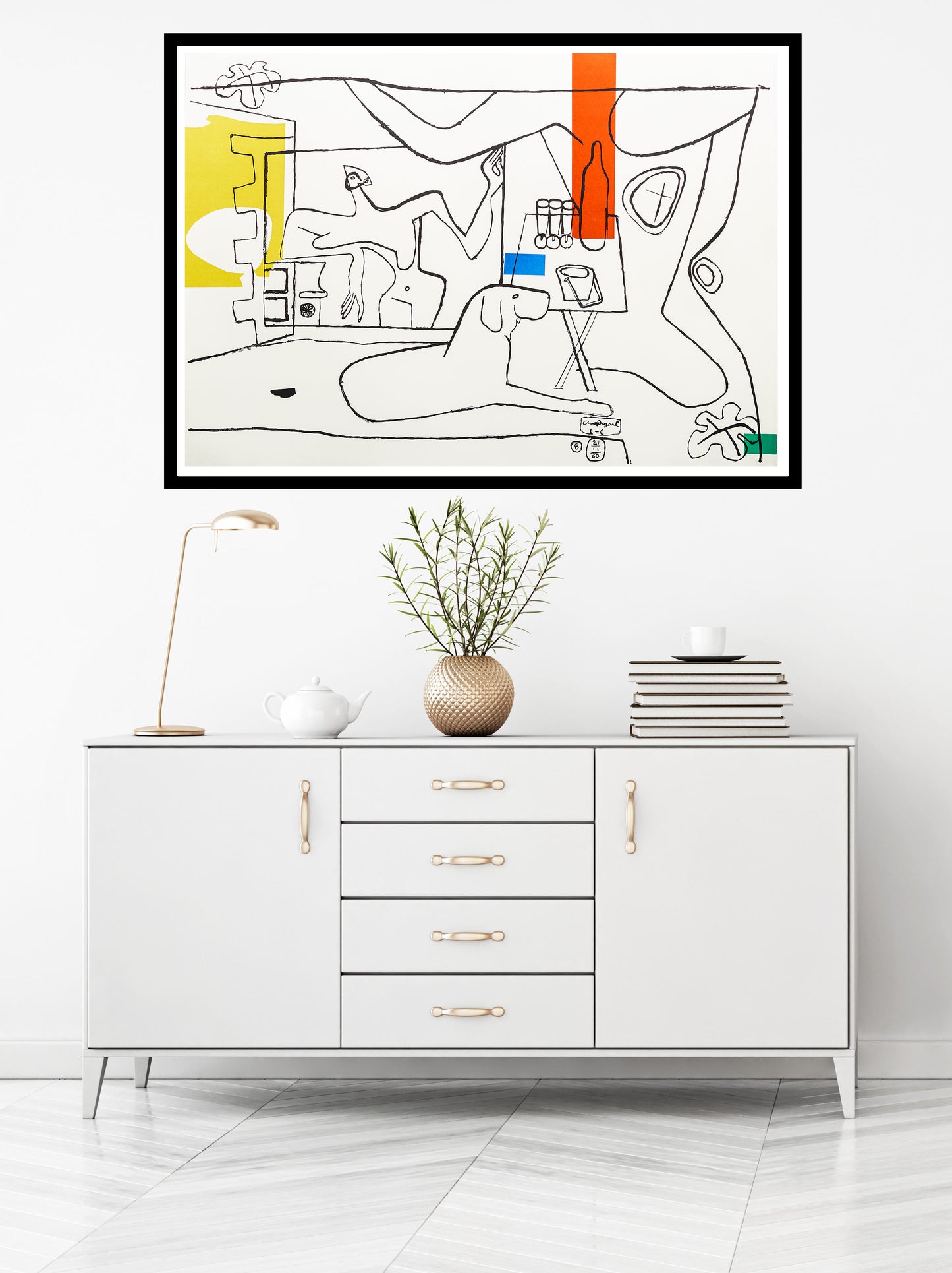 Trois Verres d'aperitif by Le Corbusier, 1962 - Mourlot Editions - Fine_Art - Poster - Lithograph - Wall Art - Vintage - Prints - Original