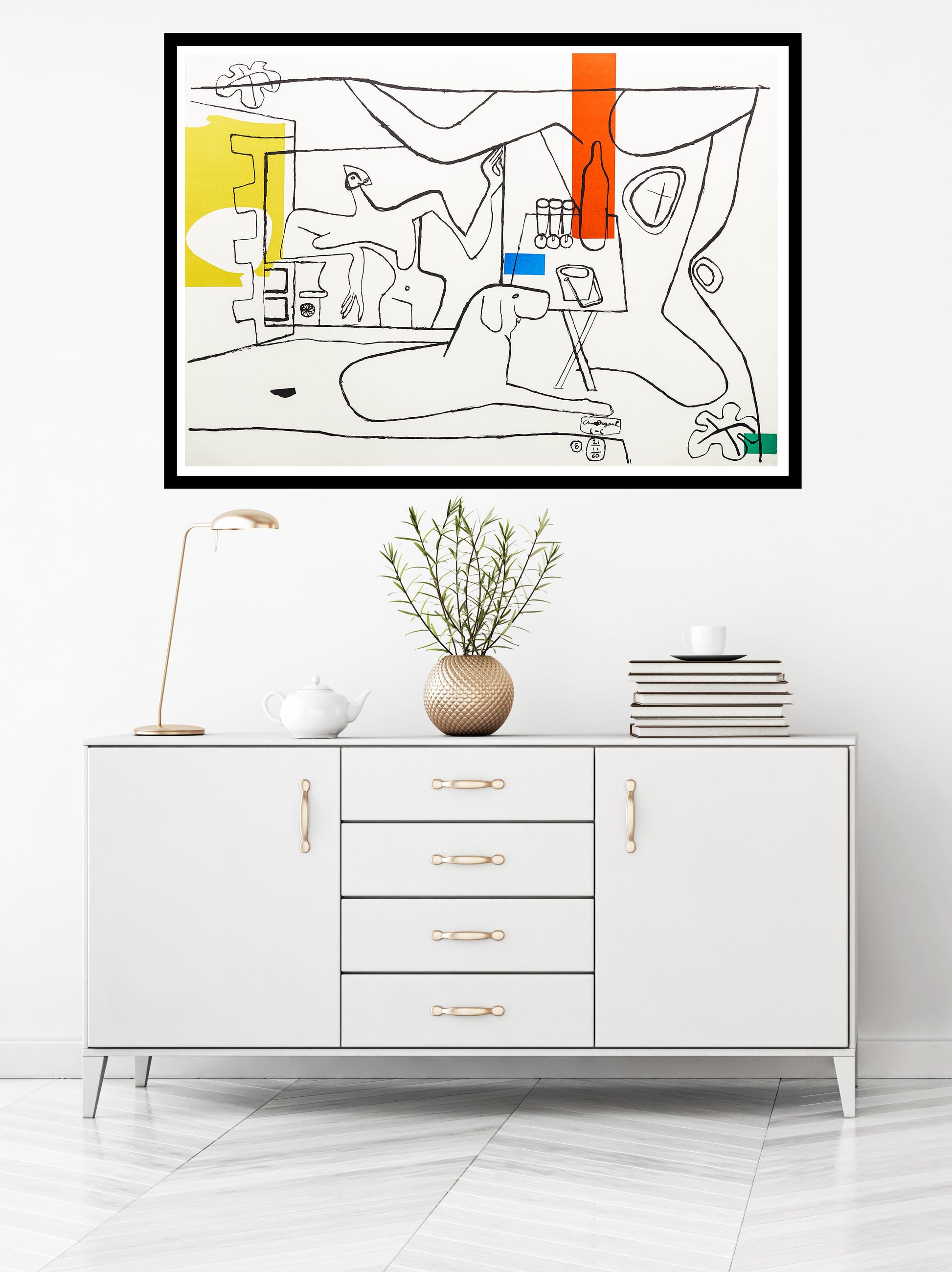 Trois Verres d'aperitif by Le Corbusier, 1962 - Mourlot Editions - Fine_Art - Poster - Lithograph - Wall Art - Vintage - Prints - Original