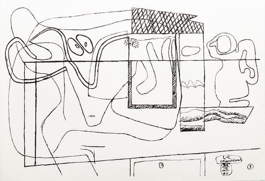 Abraca (B&W) by Le Corbusier, 1962 - Mourlot Editions - Fine_Art - Poster - Lithograph - Wall Art - Vintage - Prints - Original