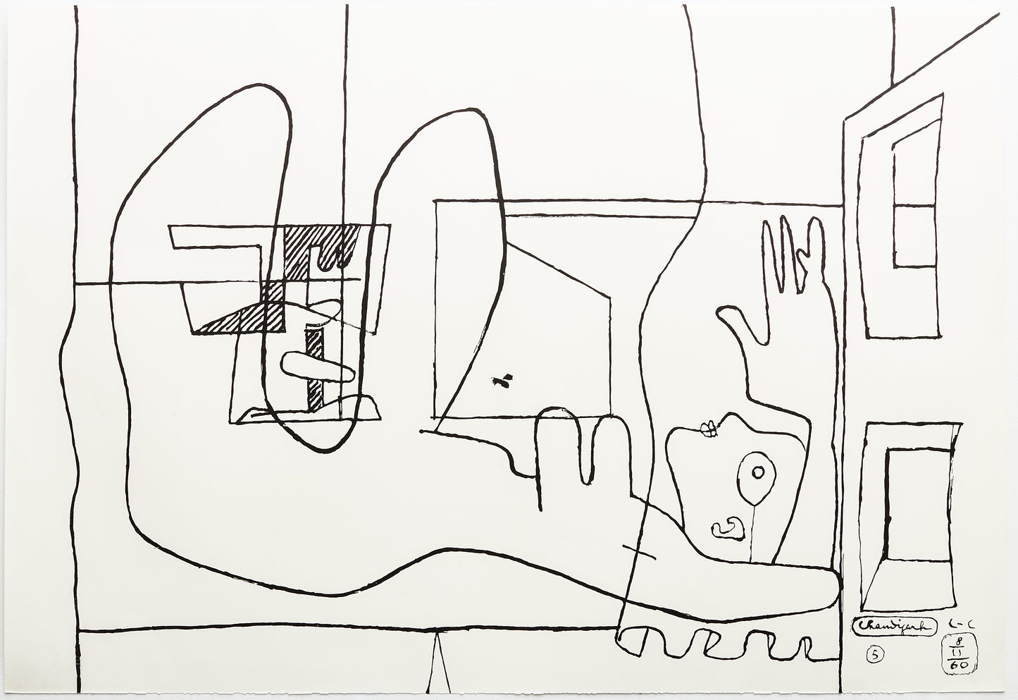 Chez Soi (B&W) by Le Corbusier, 1962 - Mourlot Editions - Fine_Art - Poster - Lithograph - Wall Art - Vintage - Prints - Original