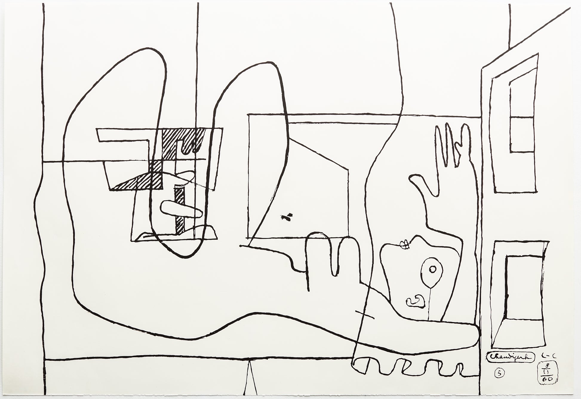 Chez Soi (B&W) by Le Corbusier, 1962 - Mourlot Editions - Fine_Art - Poster - Lithograph - Wall Art - Vintage - Prints - Original