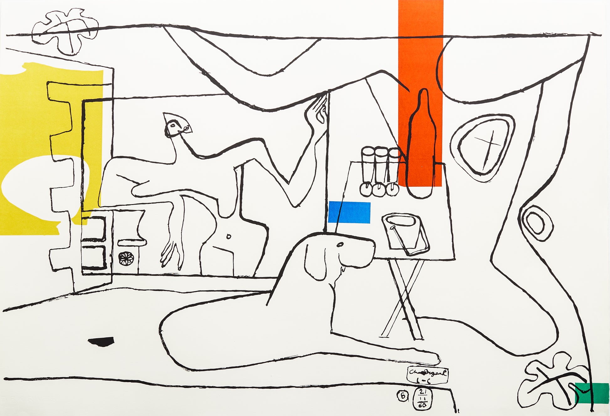 Trois Verres d'aperitif by Le Corbusier, 1962 - Mourlot Editions - Fine_Art - Poster - Lithograph - Wall Art - Vintage - Prints - Original