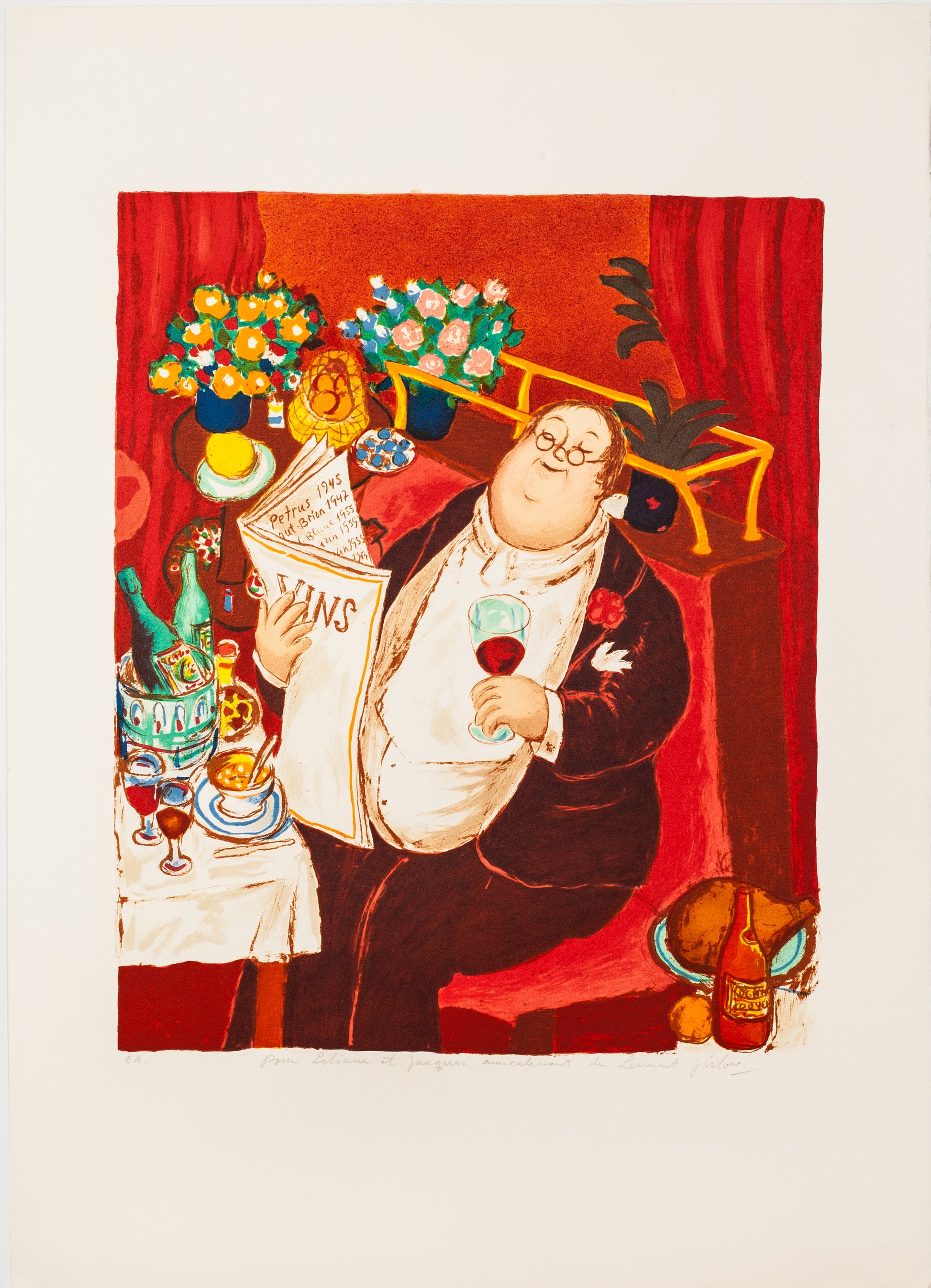 Gourmanden by Lennart Jirlow - Mourlot Editions - Fine_Art - Poster - Lithograph - Wall Art - Vintage - Prints - Original