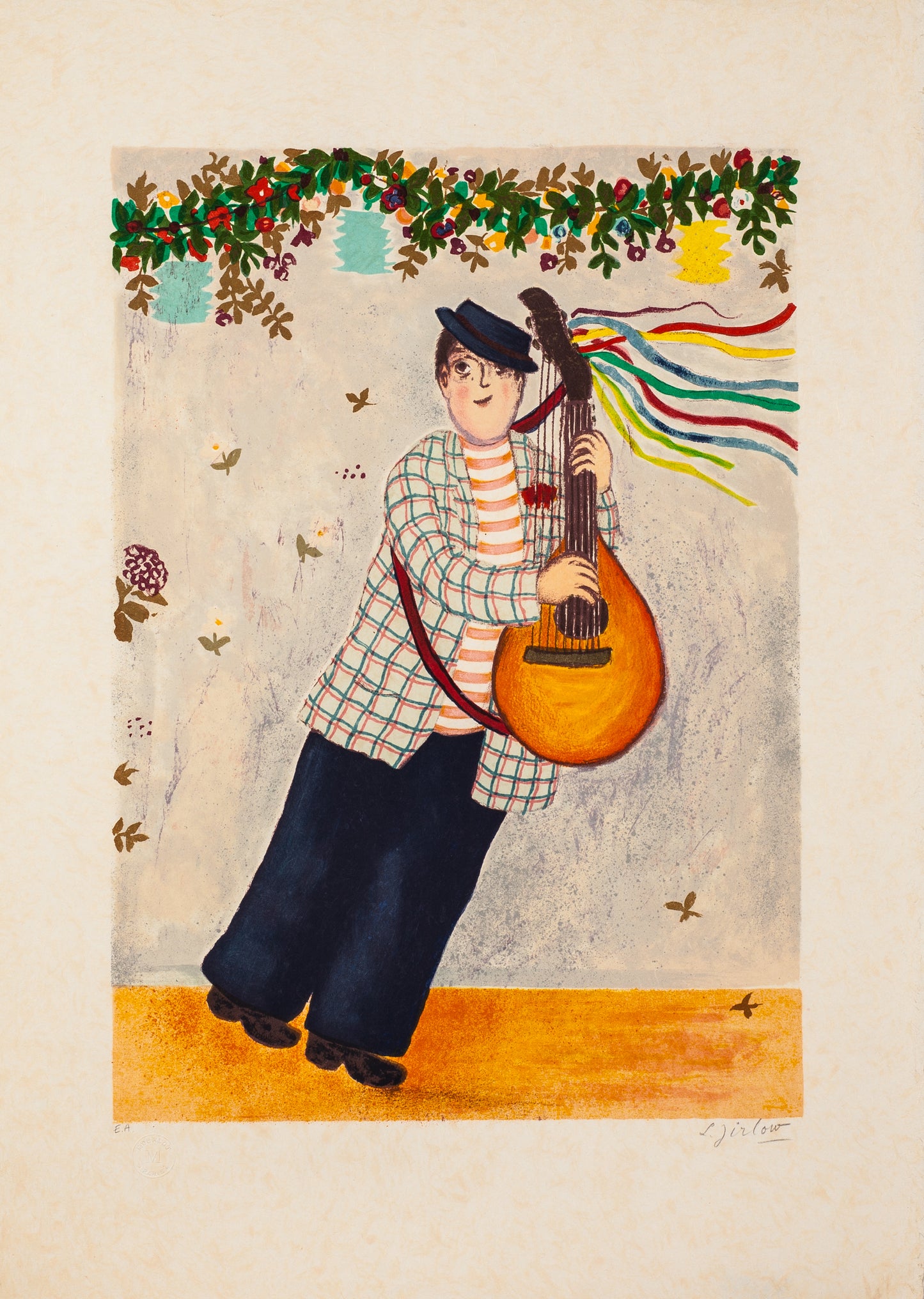 The Troubadour by Lennart Jirlow - Mourlot Editions - Fine_Art - Poster - Lithograph - Wall Art - Vintage - Prints - Original