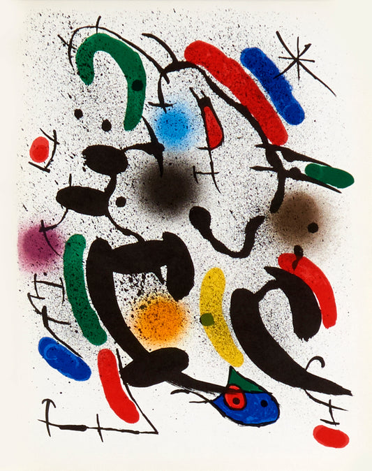 Plate from the book "Lithographies Originales II" by Joan Miro, 1972 - Mourlot Editions - Fine_Art - Poster - Lithograph - Wall Art - Vintage - Prints - Original
