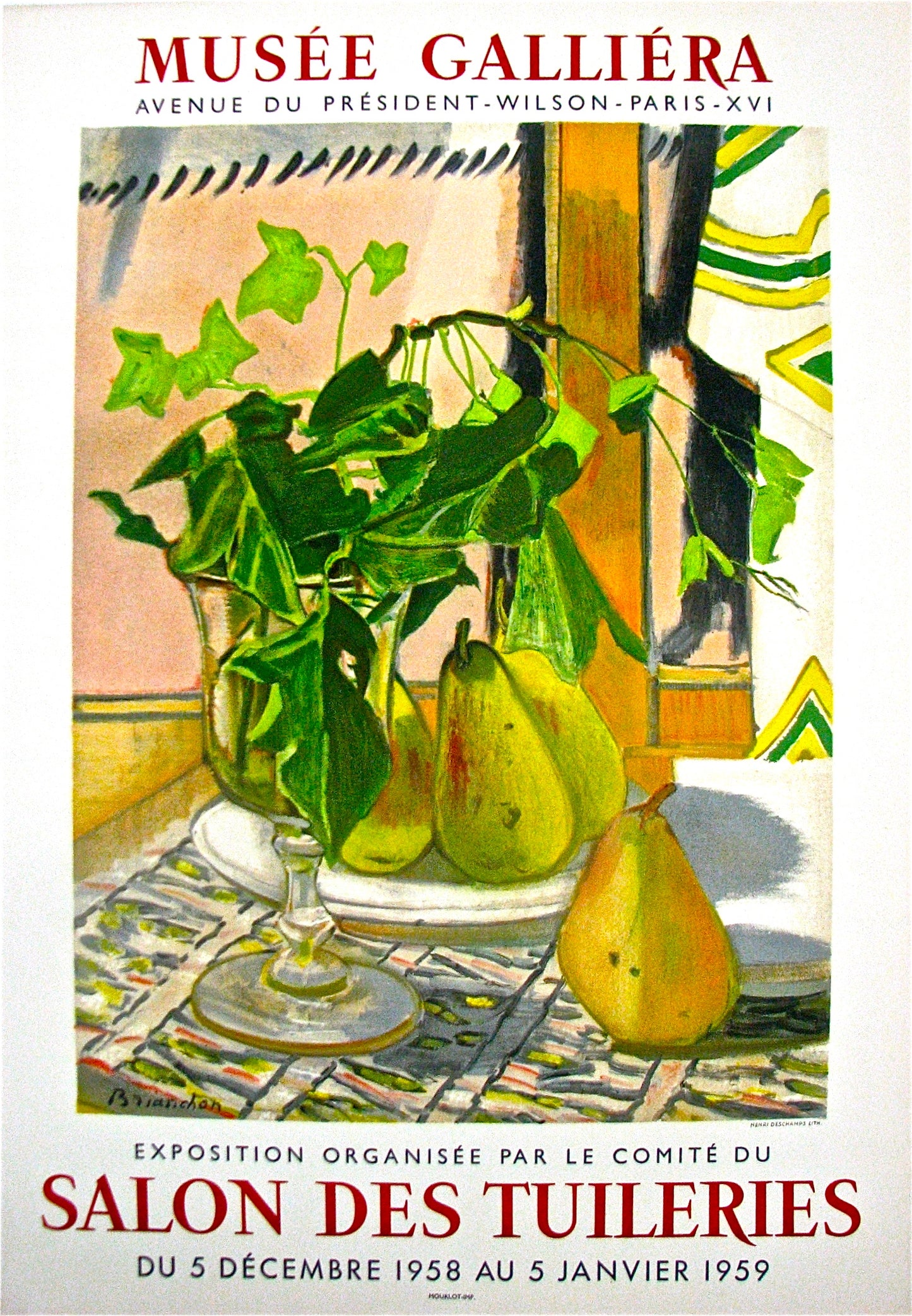 Salon Des Tuileries - Musee Galliera (after) Maurice Brianchon, 1958 - Mourlot Editions - Fine_Art - Poster - Lithograph - Wall Art - Vintage - Prints - Original