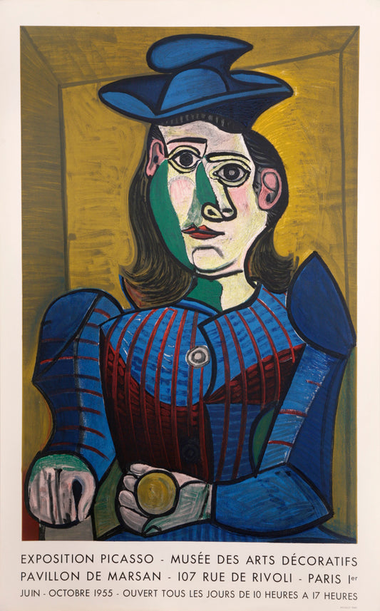 Buste de Femme au Chapeau Bleu - Musee des Arts Decoratifs by Pablo Picasso - Mourlot Editions - Fine_Art - Poster - Lithograph - Wall Art - Vintage - Prints - Original