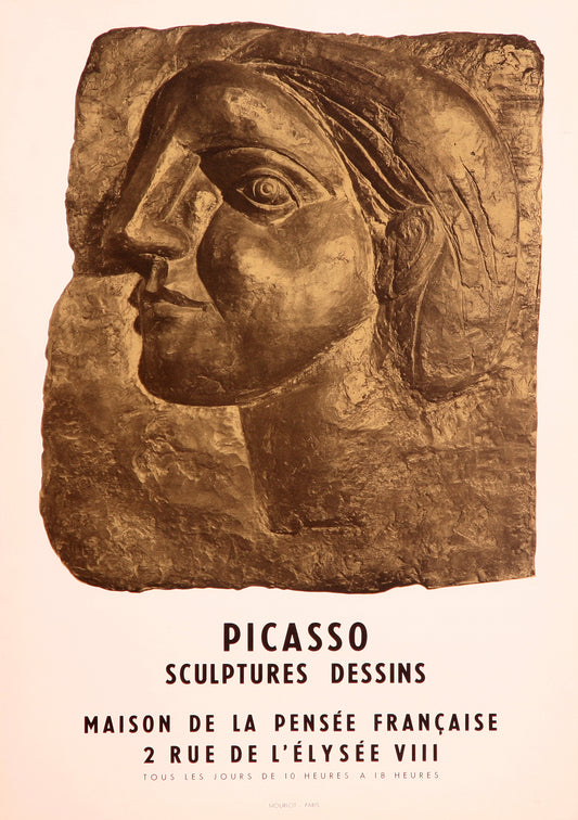 Tete de Femme de Profil (Marie-Therese) - Sculptures Dessins (after) Pablo Picasso, 1958 - Mourlot Editions - Fine_Art - Poster - Lithograph - Wall Art - Vintage - Prints - Original