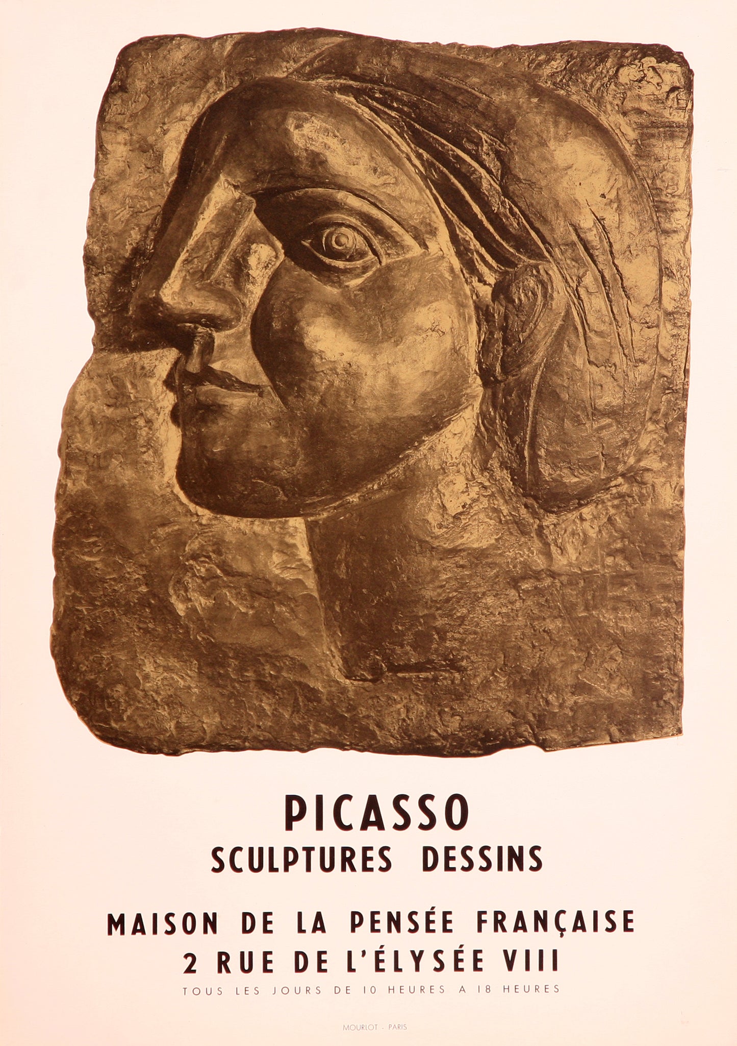 Tete de Femme de Profil (Marie-Therese) - Sculptures Dessins (after) Pablo Picasso, 1958 - Mourlot Editions - Fine_Art - Poster - Lithograph - Wall Art - Vintage - Prints - Original
