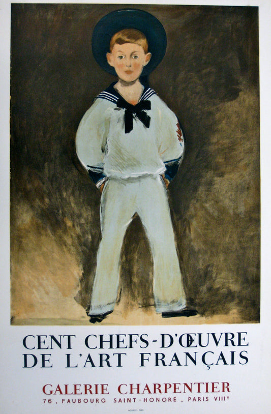 Portrait of Henry Bernstein - Cent Chefs-d'Œuvre de L'Art Français (after) Edouard Manet, 1961 - Mourlot Editions - Fine_Art - Poster - Lithograph - Wall Art - Vintage - Prints - Original