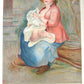 Mother nursing her Child - Galerie Durand Ruel (after) Pierre-Auguste Renoir, 1955 - Mourlot Editions - Fine_Art - Poster - Lithograph - Wall Art - Vintage - Prints - Original