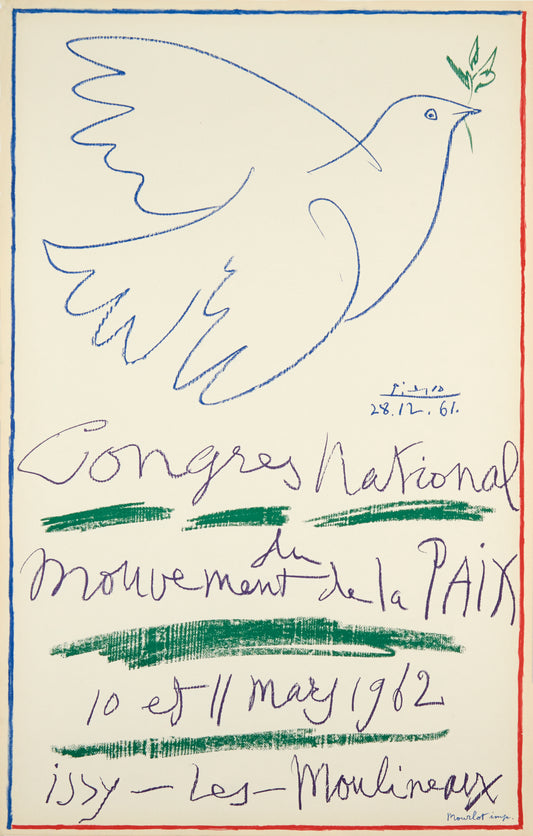 Congres National du Mouvement de la Paix - Issy-les-Moulineaux (after) Pablo Picasso, 1962 - Mourlot Editions - Fine_Art - Poster - Lithograph - Wall Art - Vintage - Prints - Original