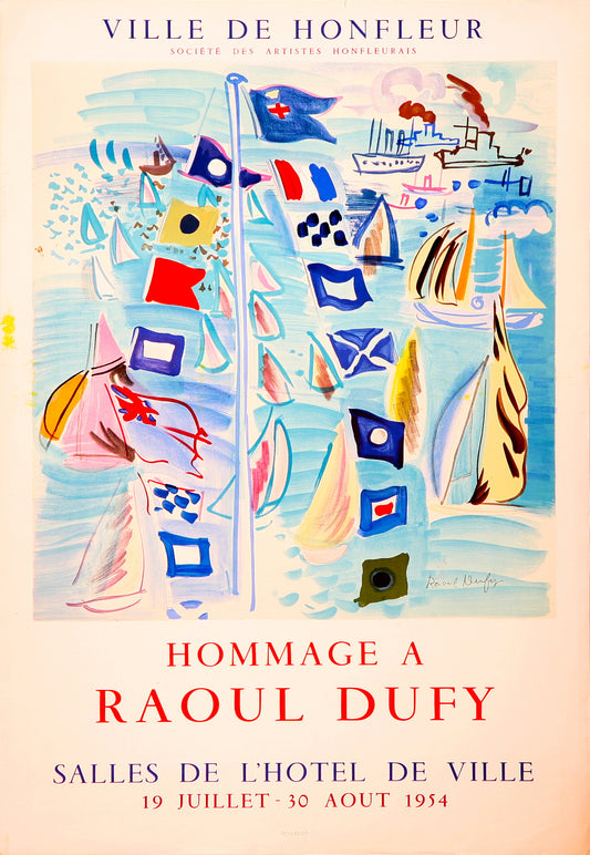 Ville de Honfleur -  Raoul Dufy, 1954 - Mourlot Editions - Fine_Art - Poster - Lithograph - Wall Art - Vintage - Prints - Original
