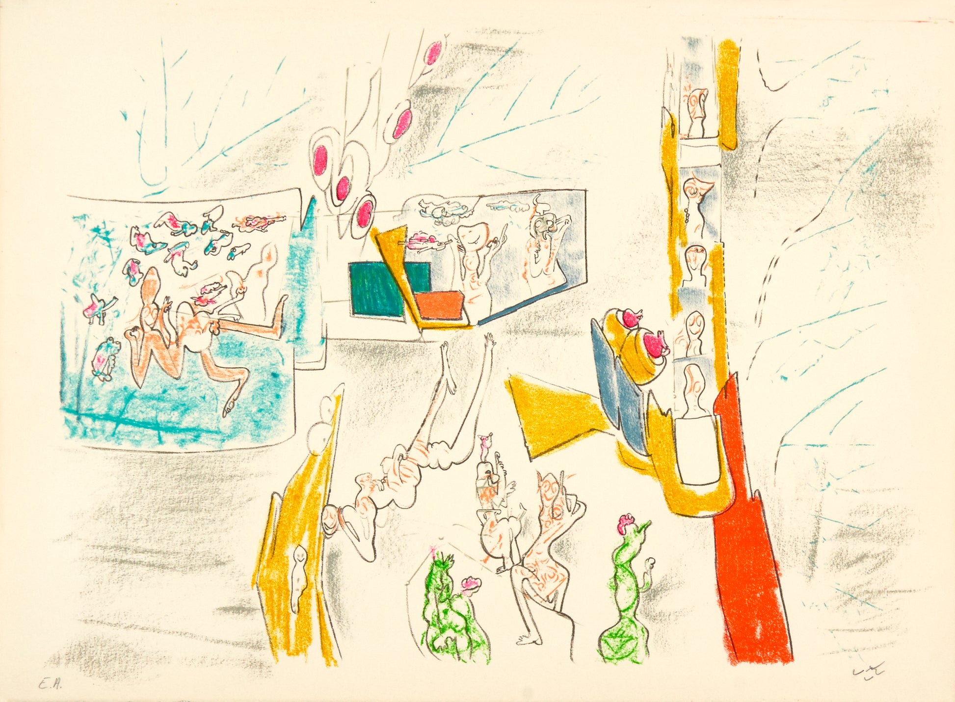 Ça A by Roberto Matta - Mourlot Editions - Fine_Art - Poster - Lithograph - Wall Art - Vintage - Prints - Original