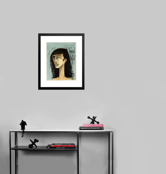 Tête de Femme by Bernard Buffet (Before text), 1980 - Mourlot Editions - Fine_Art - Poster - Lithograph - Wall Art - Vintage - Prints - Original