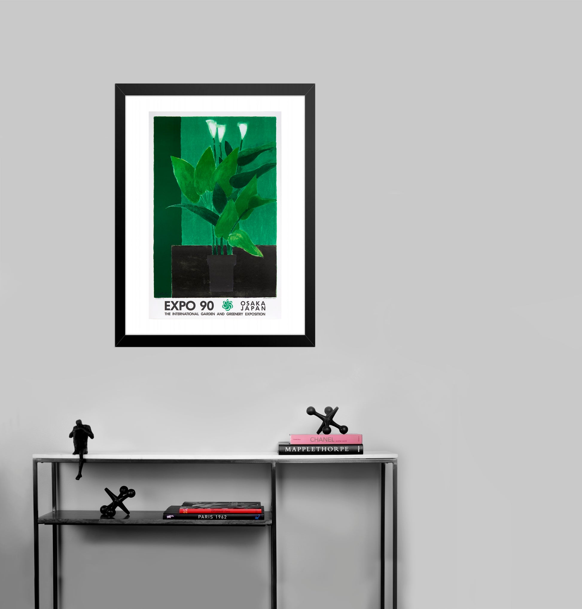 Arums au Fond Vert - Expo 90 by Bernard Cathelin, 1989 - Mourlot Editions - Fine_Art - Poster - Lithograph - Wall Art - Vintage - Prints - Original