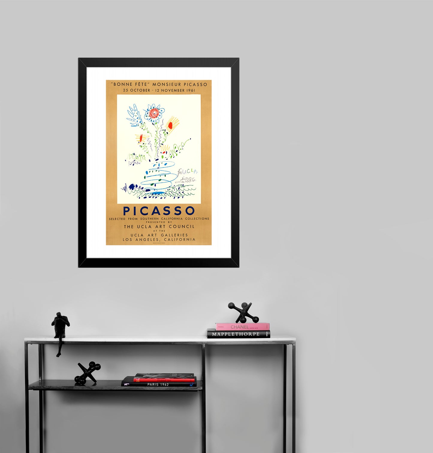 "Bonne Fête Monsieur Picasso" - The UCLA Art Galleries by Pablo Picasso, 1961 - Mourlot Editions - Fine_Art - Poster - Lithograph - Wall Art - Vintage - Prints - Original