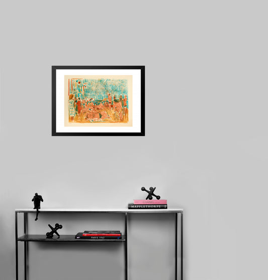 People at the Beach by André Cottavoz - Mourlot Editions - Fine_Art - Poster - Lithograph - Wall Art - Vintage - Prints - Original