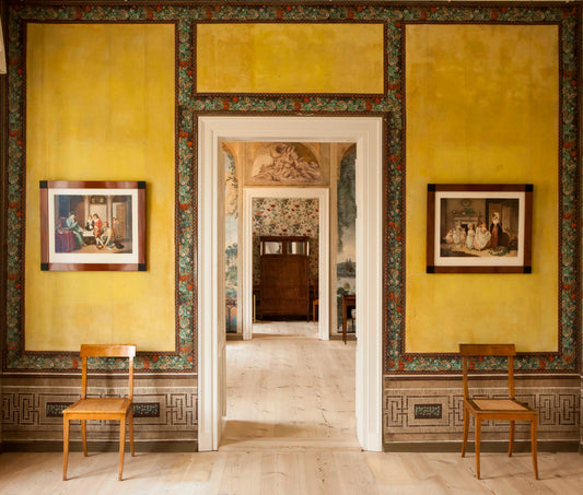 "Schloss Paretz in Yellow..." by Celia Rogge - Mourlot Editions - Fine_Art - Poster - Lithograph - Wall Art - Vintage - Prints - Original