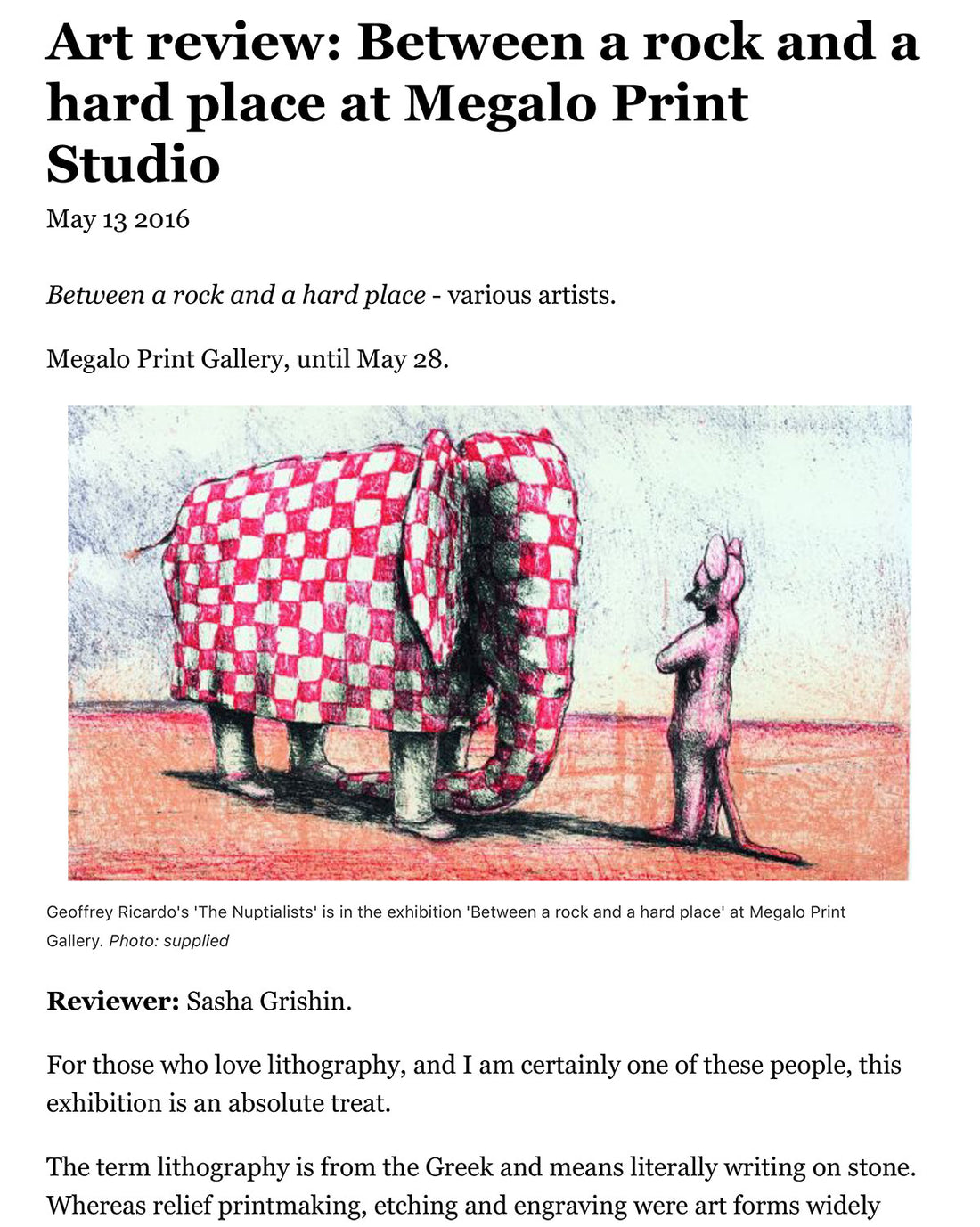 Art review: Between a rock and a hard place at Megalo Print Studio