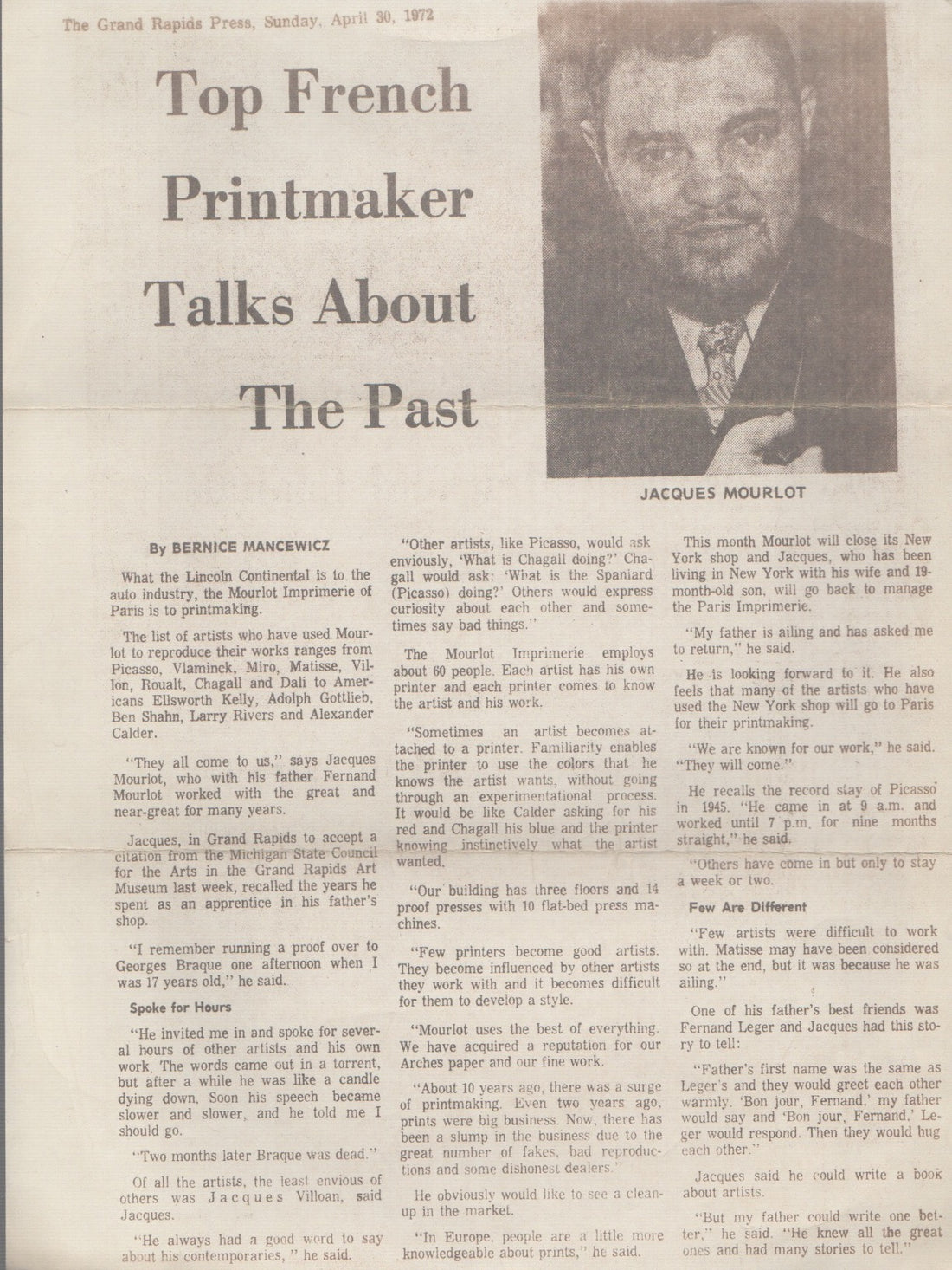 Top French Printmaker Talks About The Past