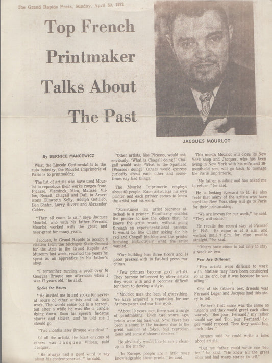 Top French Printmaker Talks About The Past