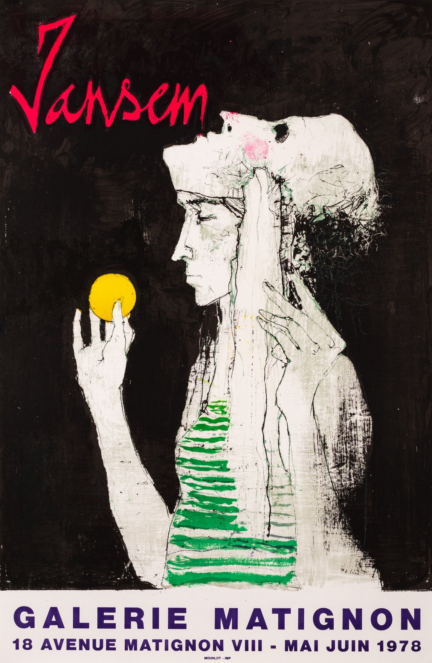 Jansem - Galerie Matignon by Jean Jansem, 1978 - Mourlot Editions - Fine_Art - Poster - Lithograph - Wall Art - Vintage - Prints - Original