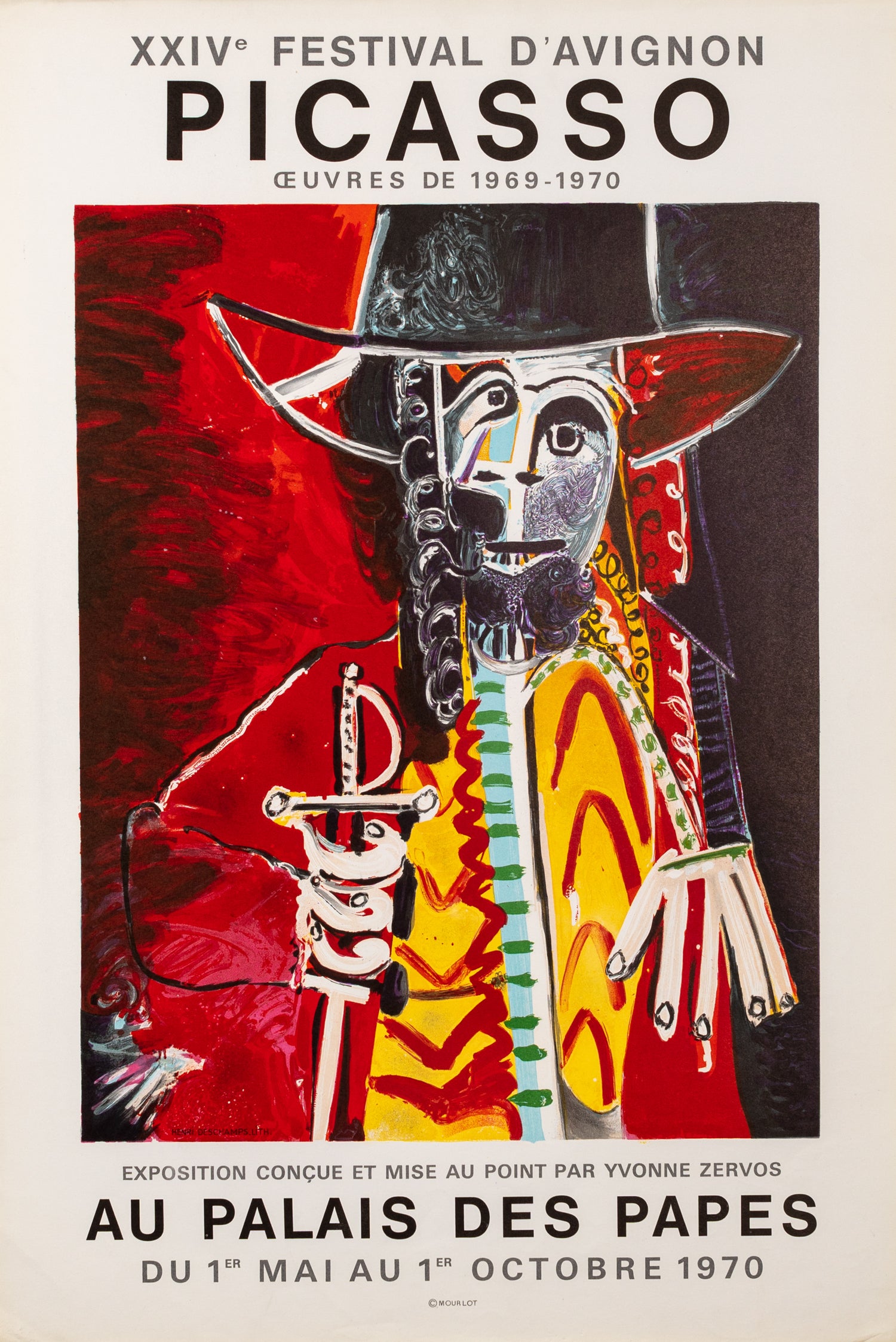 Homme a l'épée - Picasso - Au Palais des Papes (after) Pablo Picasso, 1970 - Mourlot Editions - Fine_Art - Poster - Lithograph - Wall Art - Vintage - Prints - Original