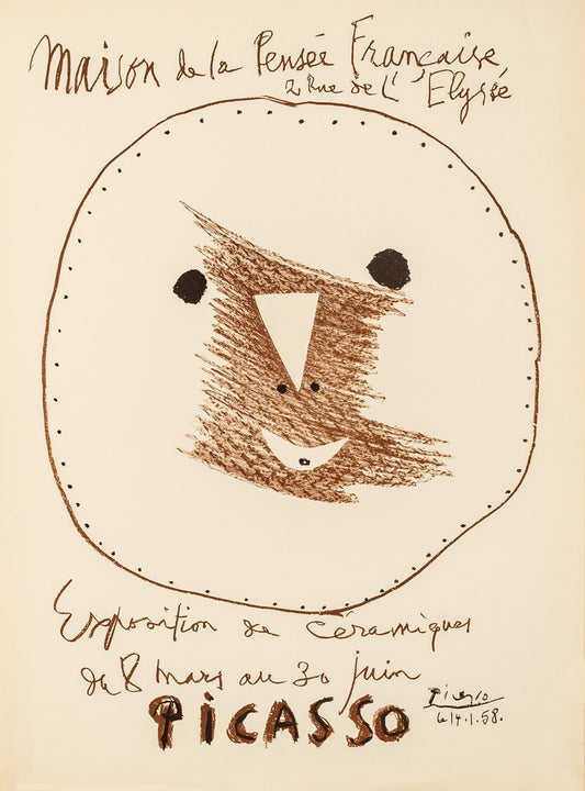 Exposition de Céramiques I - Maison de la Pensée Francaise by Pablo Picasso, 1958 - Mourlot Editions - Fine_Art - Poster - Lithograph - Wall Art - Vintage - Prints - Original