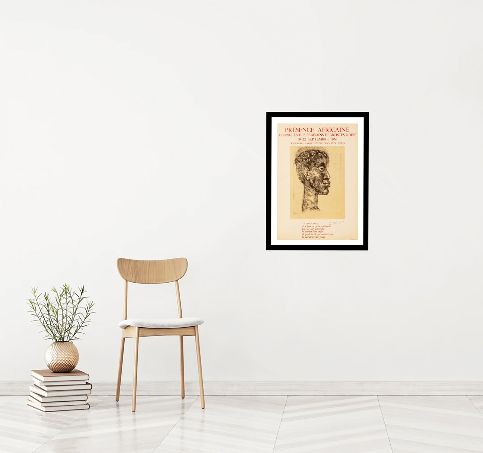 Portrait d' Aimé Césaire - Presence Africaine (after) Pablo Picasso, 1956 - Mourlot Editions - Fine_Art - Poster - Lithograph - Wall Art - Vintage - Prints - Original