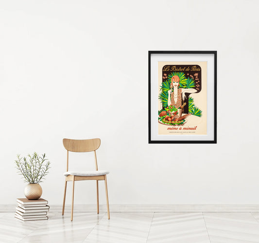 Le Bistrot de Paris - (meme a Minuit) by J.M. Fonteneau, 1974 - Mourlot Editions - Fine_Art - Poster - Lithograph - Wall Art - Vintage - Prints - Original