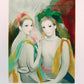 Two Women Posing by Marie Laurencin, 1988 - Mourlot Editions - Fine_Art - Poster - Lithograph - Wall Art - Vintage - Prints - Original