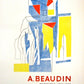 Galerie Louise Leiris - Peintures by André Beaudin, 1957 - Mourlot Editions - Fine_Art - Poster - Lithograph - Wall Art - Vintage - Prints - Original