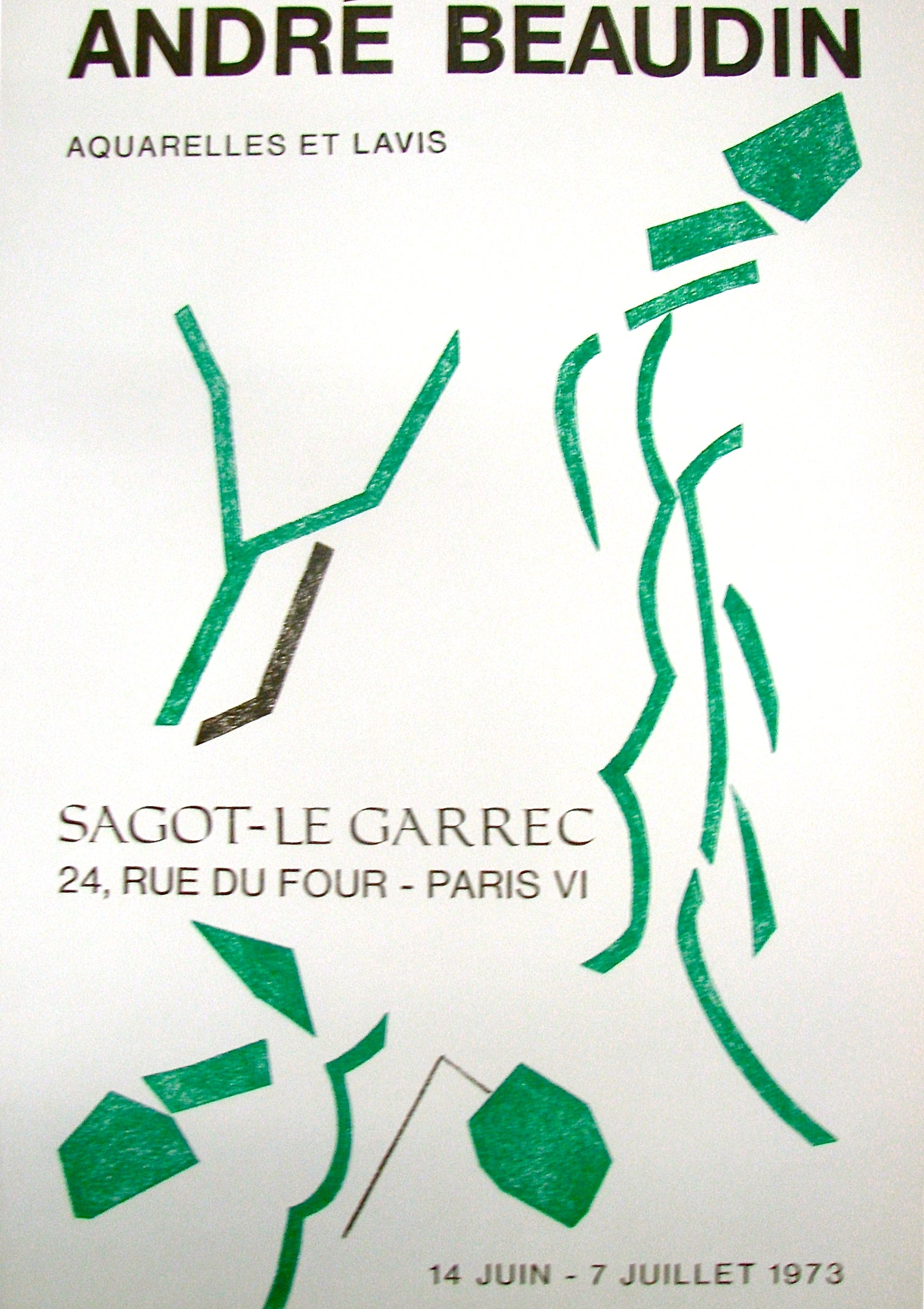 Acquarelles et Lavis - Sagot-Le Garrec by André Beaudin, 1973 - Mourlot Editions - Fine_Art - Poster - Lithograph - Wall Art - Vintage - Prints - Original