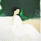 Chantal sur le Banc Blanc - Galerie Des Chaudronniers by André Brasilier, 1981 - Mourlot Editions - Fine_Art - Poster - Lithograph - Wall Art - Vintage - Prints - Original