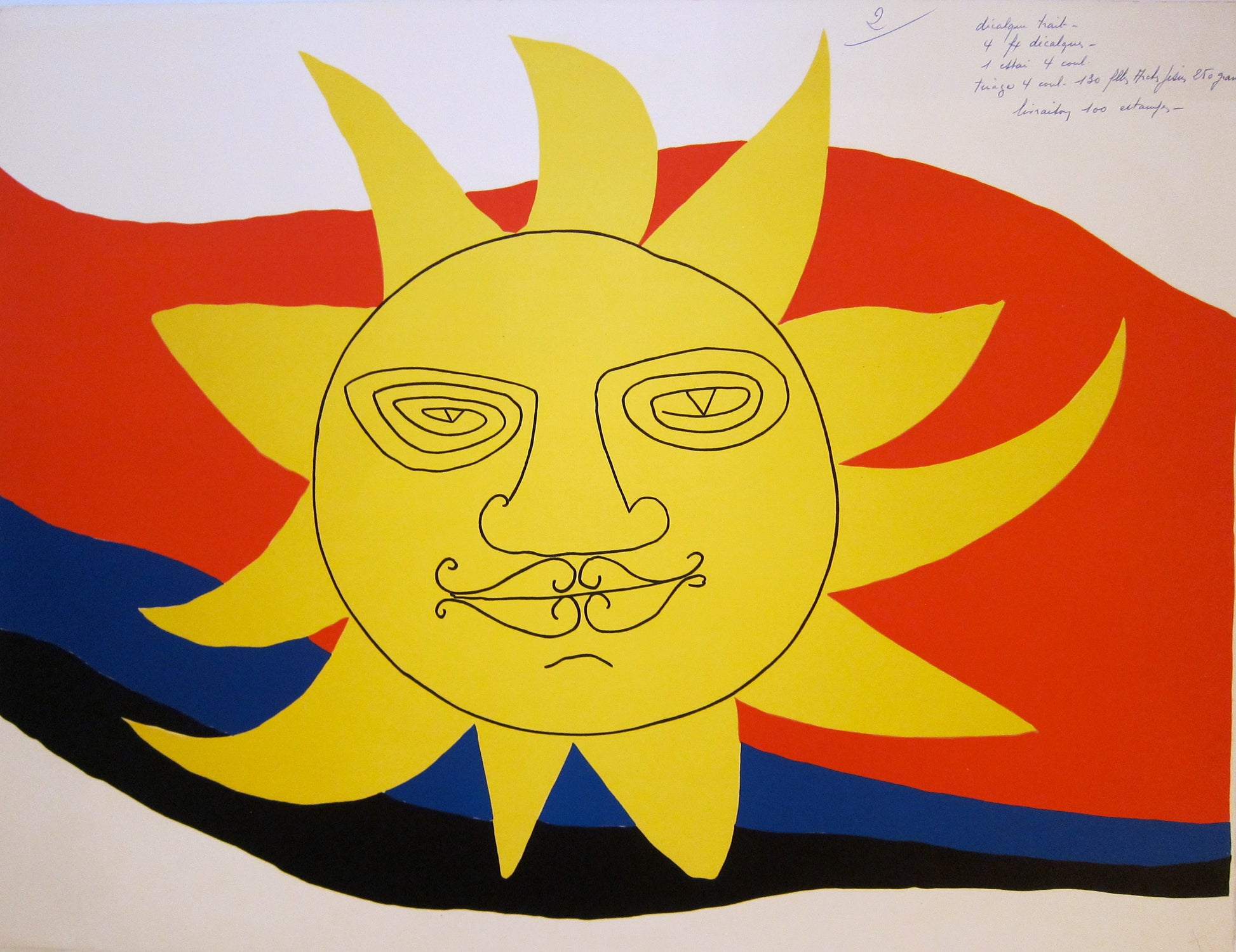 Sun Face by Alexander Calder - Mourlot Editions - Fine_Art - Poster - Lithograph - Wall Art - Vintage - Prints - Original