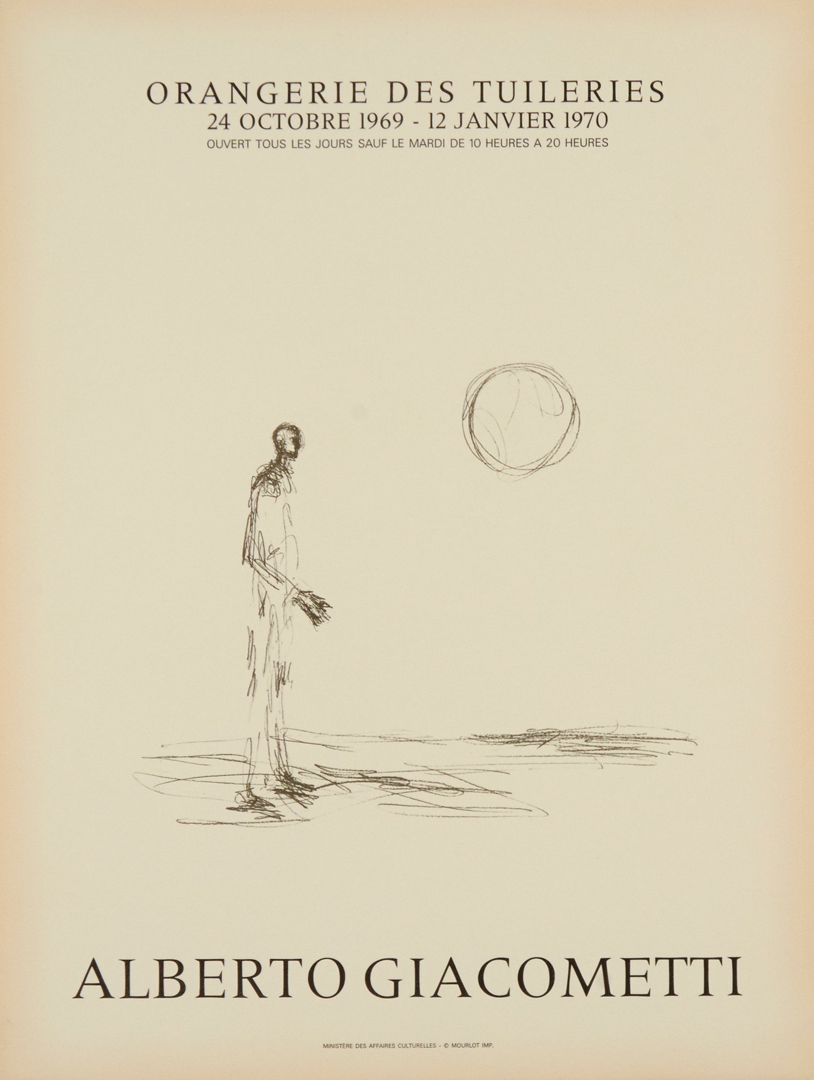 Man Walking in the Sun - Orangerie des Tuileries by Alberto Giacometti, 1969 - Mourlot Editions - Fine_Art - Poster - Lithograph - Wall Art - Vintage - Prints - Original