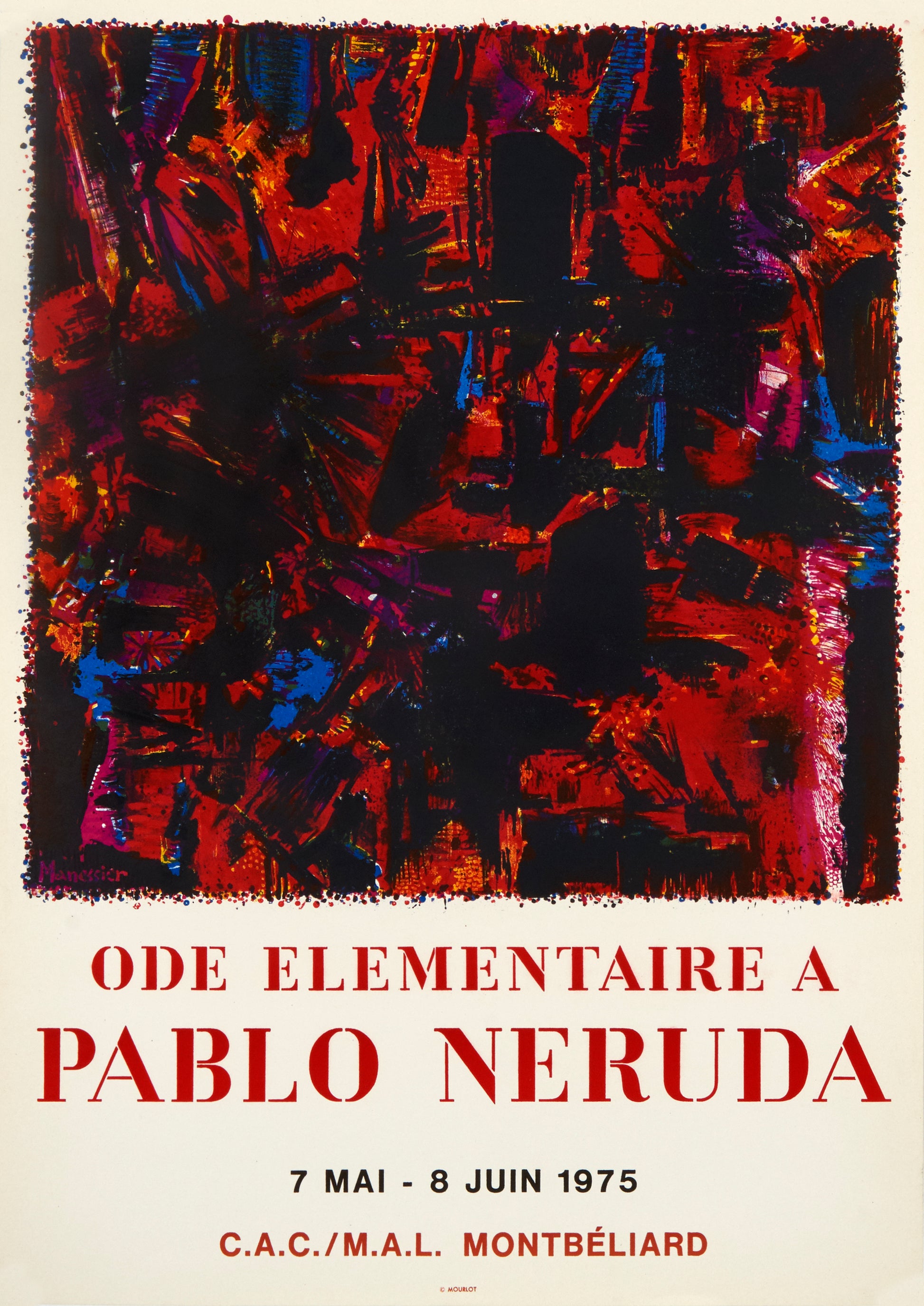 Ode elementaire a Pablo Neruda by Alfred Manessier, 1975 - Mourlot Editions - Fine_Art - Poster - Lithograph - Wall Art - Vintage - Prints - Original