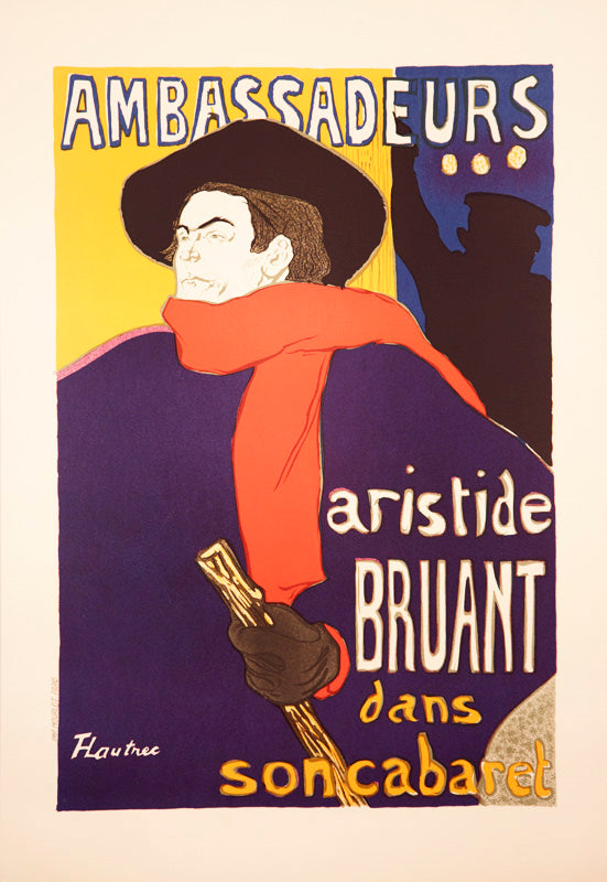 Ambassadeurs - Aristide Bruant (after) Henri de Toulouse-Lautrec, 1966 - Mourlot Editions - Fine_Art - Poster - Lithograph - Wall Art - Vintage - Prints - Original