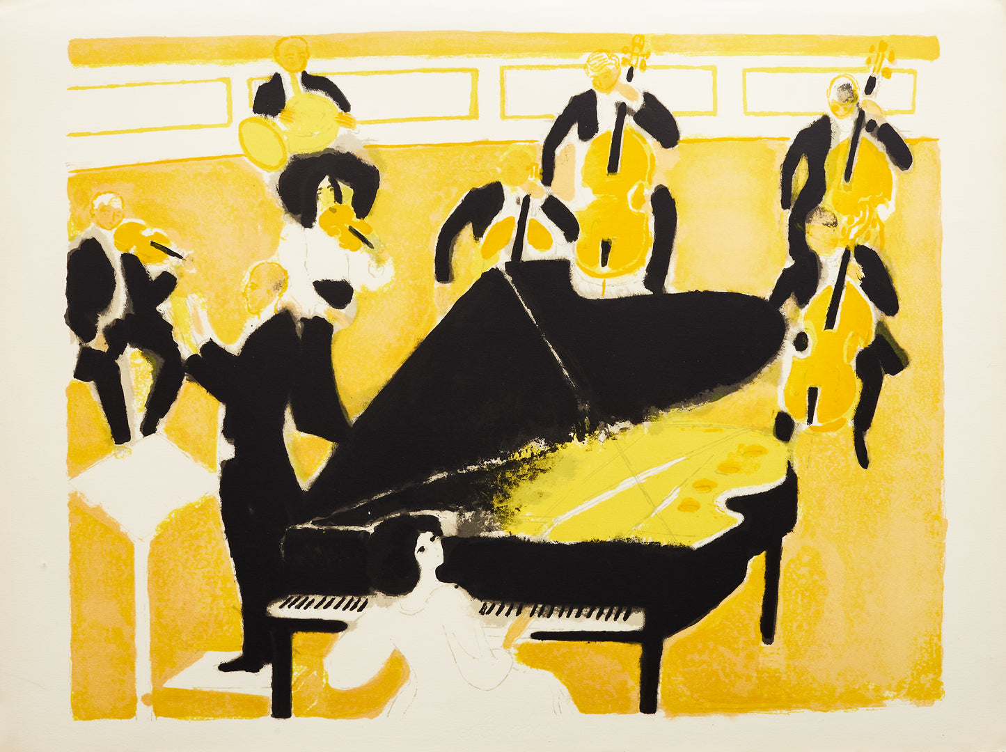 Concerto Pour Piano et Orchestra by André Brasilier, 1971 - Mourlot Editions - Fine_Art - Poster - Lithograph - Wall Art - Vintage - Prints - Original