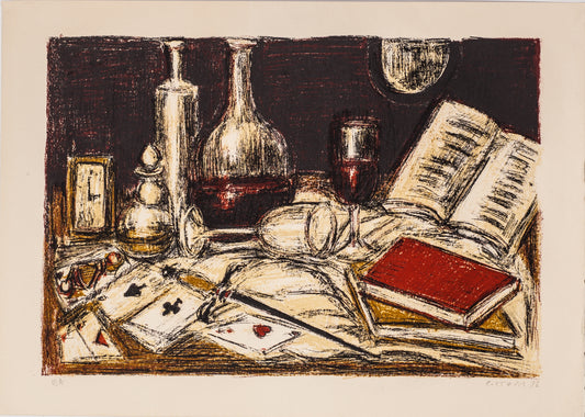 Playing Cards by André Cottavoz - Mourlot Editions - Fine_Art - Poster - Lithograph - Wall Art - Vintage - Prints - Original